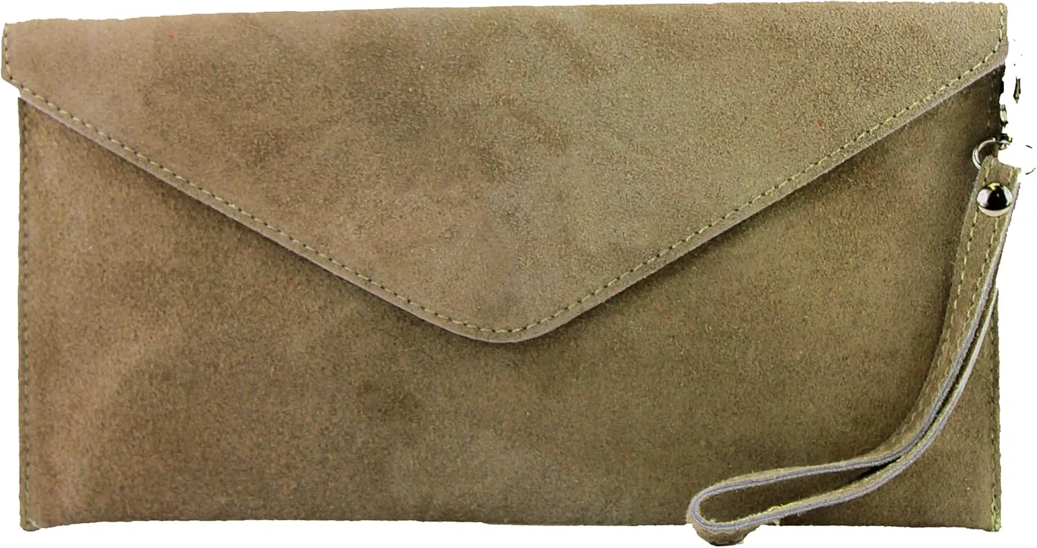 T106 - Italian clutch evening bag made of suede upper