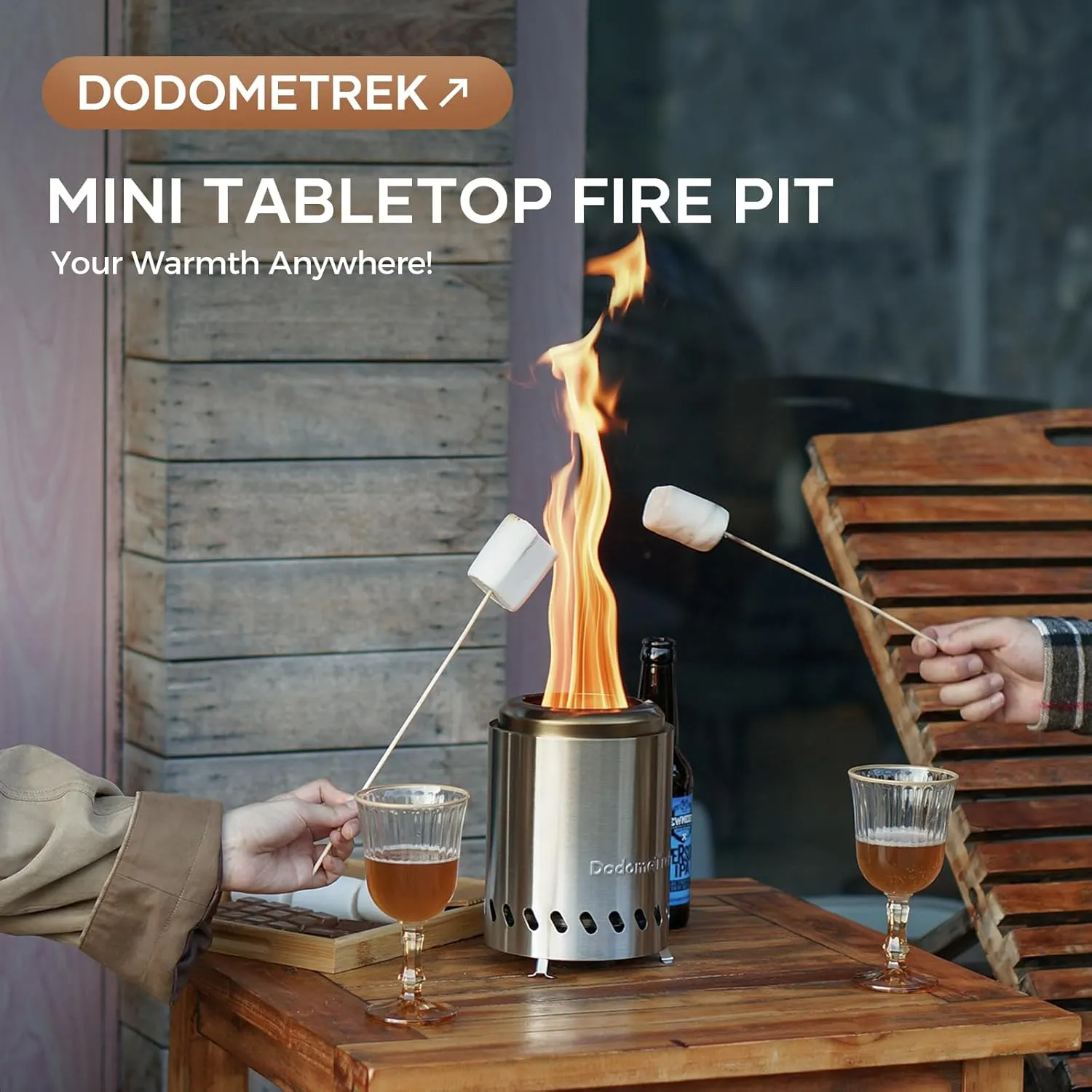 Tabel Top Fire Pit Mini, Portable Firepit Outdoor, 7 Inch Tabletop Firepit Olive