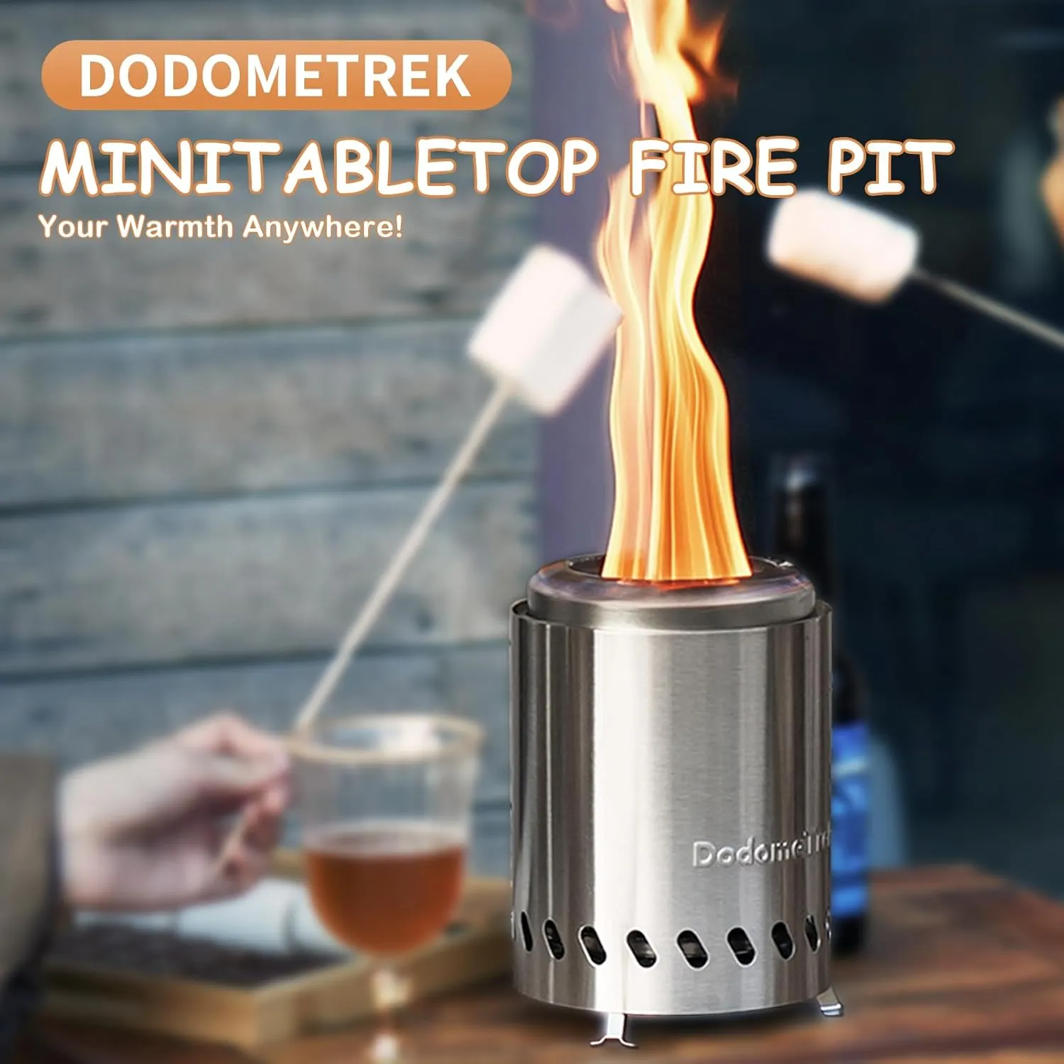 Tabel Top Fire Pit Mini, Portable Firepit Outdoor, 7 Inch Tabletop Firepit Stainless Steel
