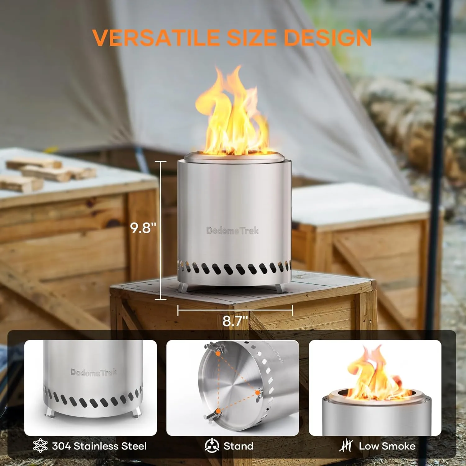 Tabel Top Fire Pit Mini, Portable Firepit Outdoor, 9 Inch Tabletop Firepit Olive