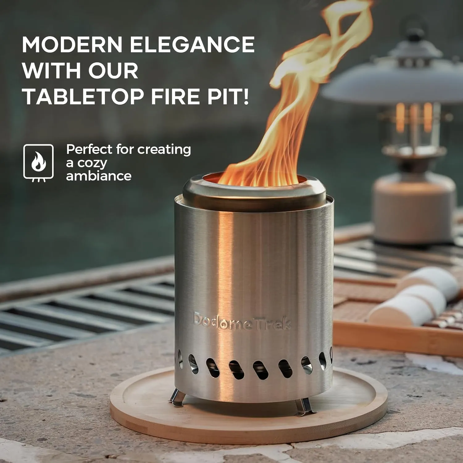 Tabel Top Fire Pit Mini, Portable Firepit Outdoor, 9 Inch Tabletop Firepit Olive