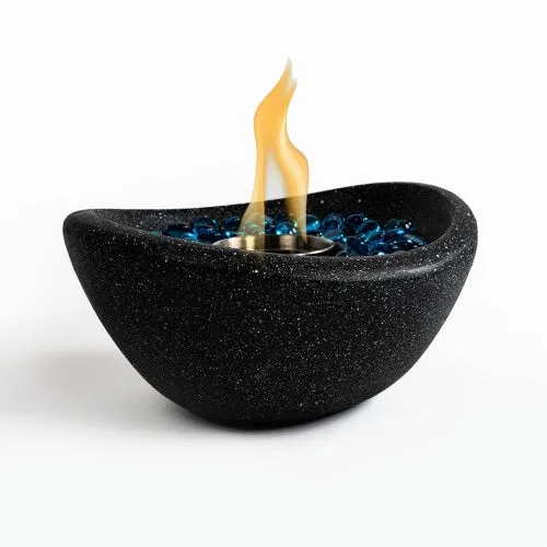 Tabletop Fire Pit Black, Outdoor & Indoor Fire Pit, Portable Concrete Fire Pit, Personal Ethanol Fireplace, Outdoor Table Top Fire Pit, Mini Fire Pit Smokeless Fire Bowl