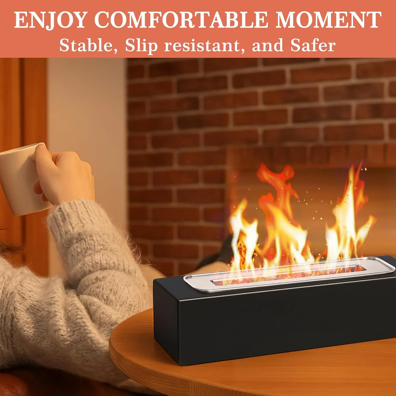 Tabletop Fire Pit with Smores Kit, Table Top Firepit Smores Maker, Portable Outdoor Fireplace Tabletop Decor Home Patio Balcony Backyard Gifts for Mom Dad Men - White Elephant Unique Gift, Black