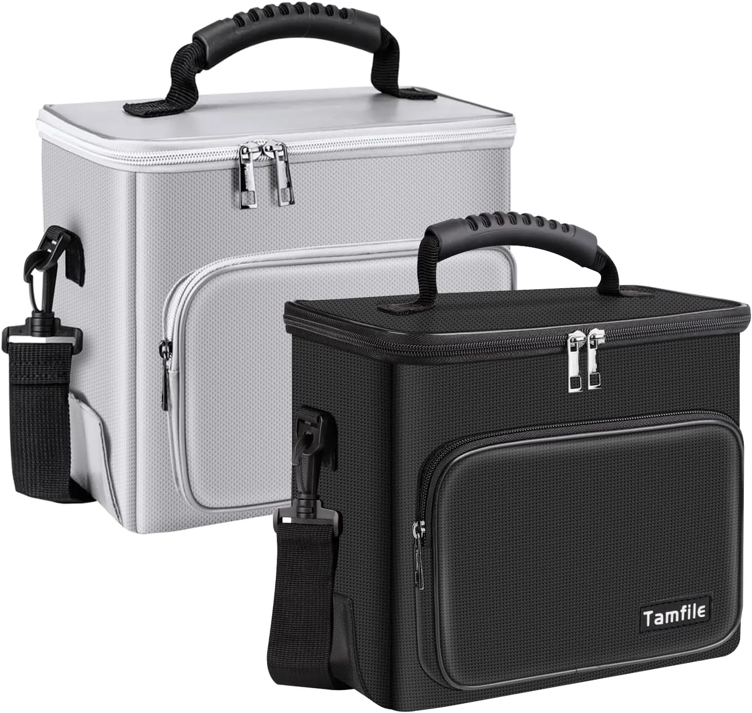 Tamfile Fireproof Lipo Battery Bag (2-Set), Lipo Bag with Pockets and Shoulder Strap,Explosionproof Lipo Safe Bag for Lipo Battery Storage,Transport and Charging