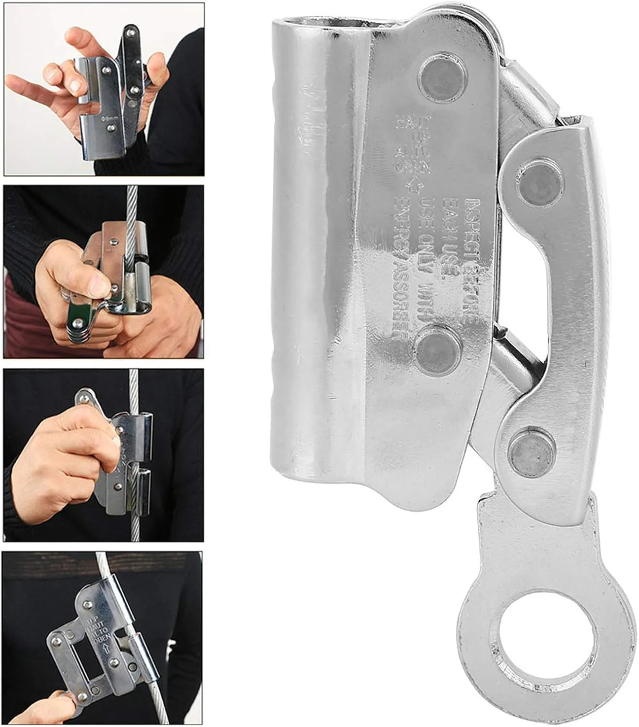 Tbest Other Extreme Sports Supplies,SelF Braking Stop Descender Clamp Climbing Anti Fall Protection Equipment Round Hole