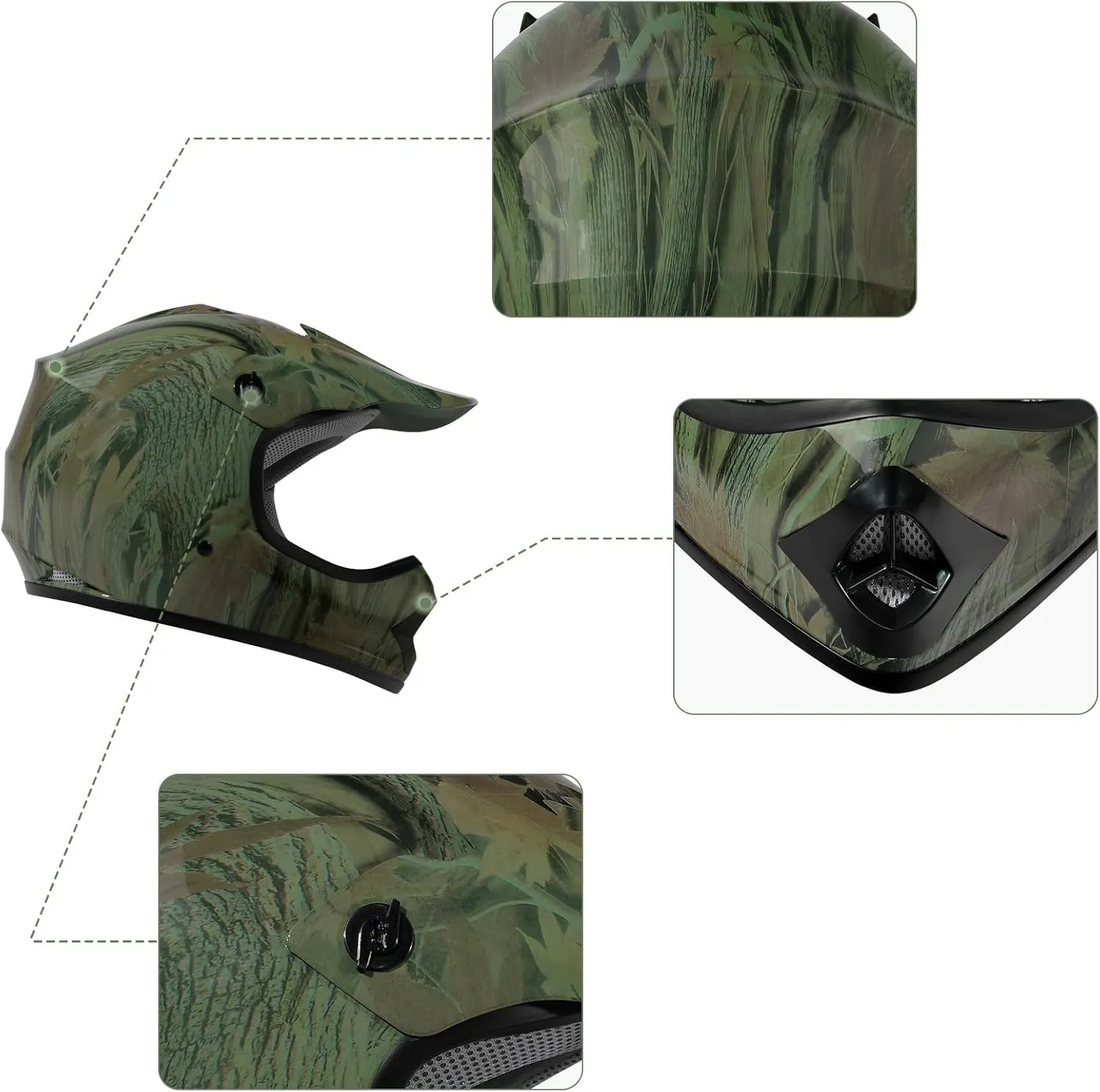 TCMT Dot Youth Kids Full Face Motocross Motorcycle Helmet Off-Road Street Mountain Bike BMX MX ATV Dirtbike Helmet