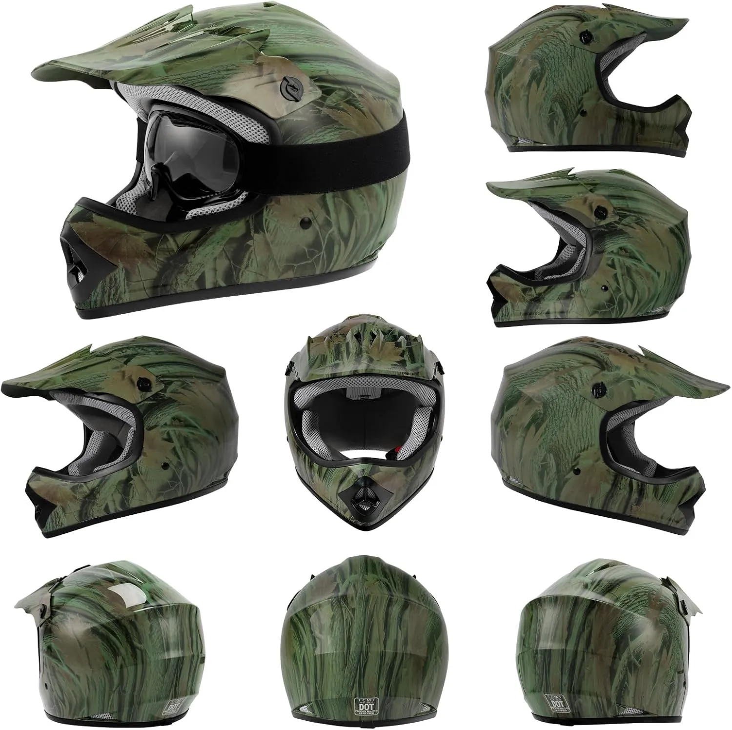 TCMT Dot Youth Kids Full Face Motocross Motorcycle Helmet Off-Road Street Mountain Bike BMX MX ATV Dirtbike Helmet