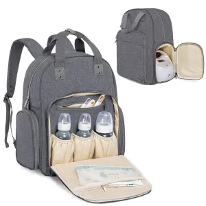 Teamoy Breast Pump Bag, Breast Pump Backpack Compatible with Spectra S1, S2, and Cooler Bag, Pumping Bag with Pockets and 15" Laptop Sleeve for Working Mom, Gray