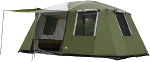 Tent 1Hall Two Bedrooms 6-12 Persons Double Layers Camping Tent Large Gazebo for Hiking Travel, 230x305x210cm, Green