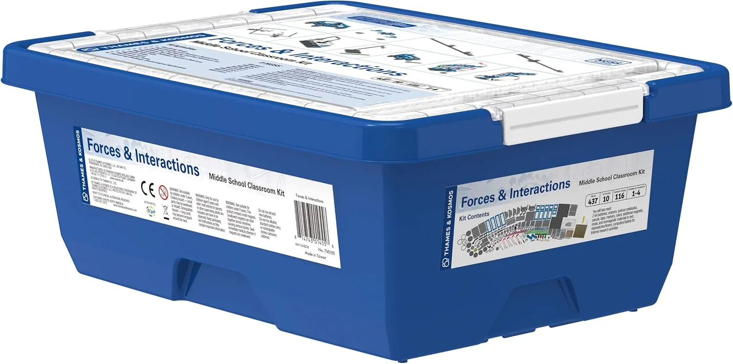 Thames & Kosmos Forces & Interactions: Middle School Classroom Kit | NGSS-Aligned for Physics & Engineering Classes| Teacher Guide & Lesson Plans | Durable, Timed for Classroom Use, Includes Storage