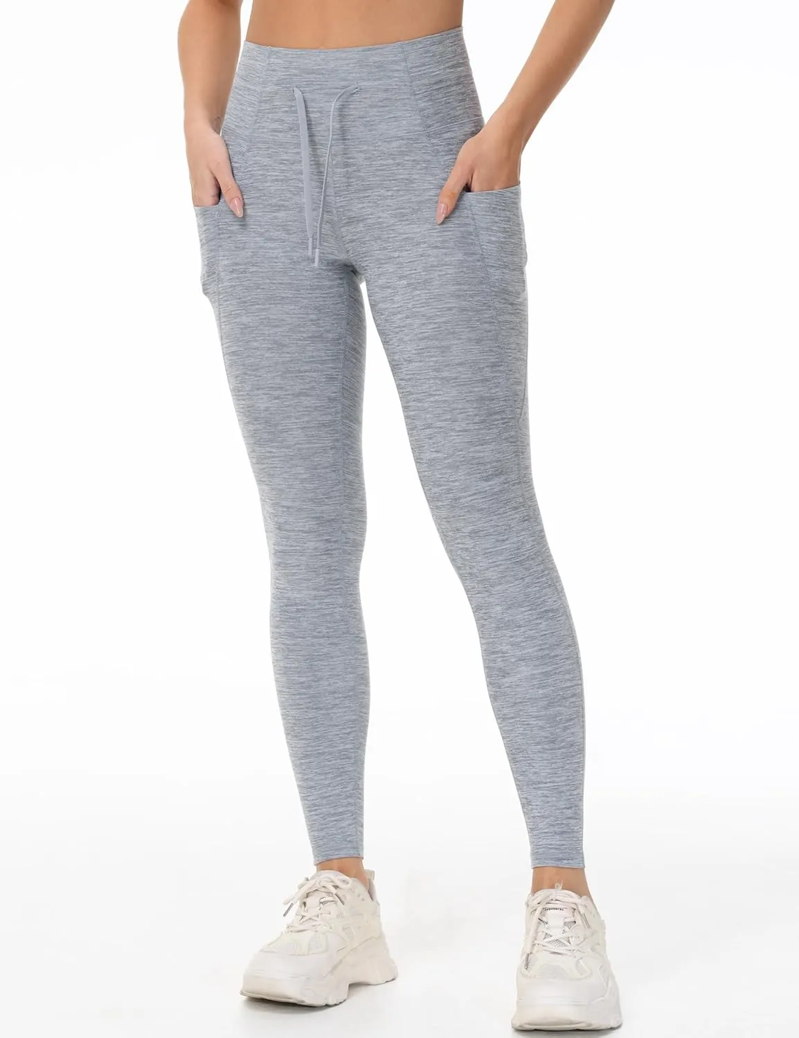 THE GYM PEOPLE Women's High Waist Drawstring Stretchy Workout Leggings Ultra Soft Tummy Control Yoga Pants with Pockets