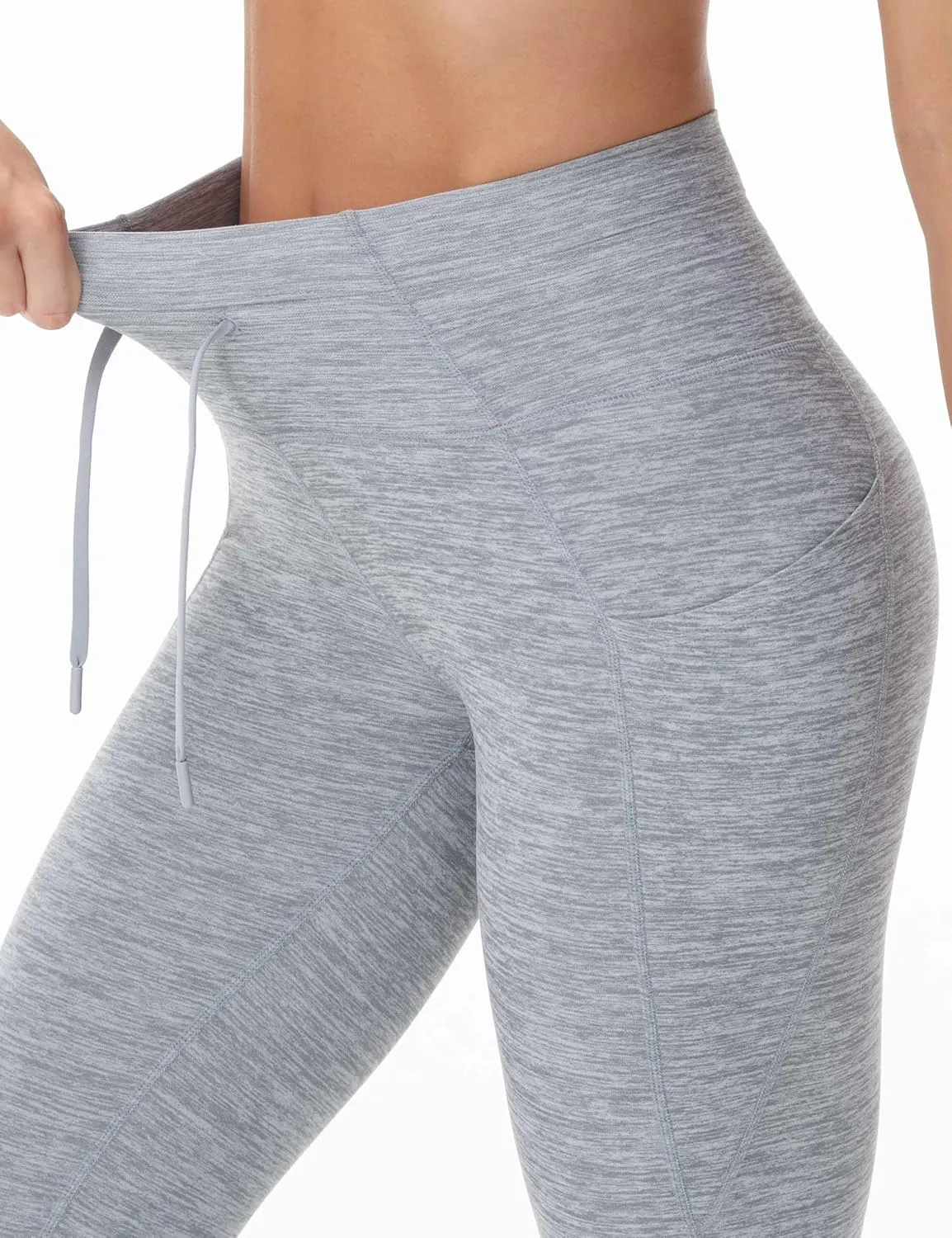 THE GYM PEOPLE Women's High Waist Drawstring Stretchy Workout Leggings Ultra Soft Tummy Control Yoga Pants with Pockets