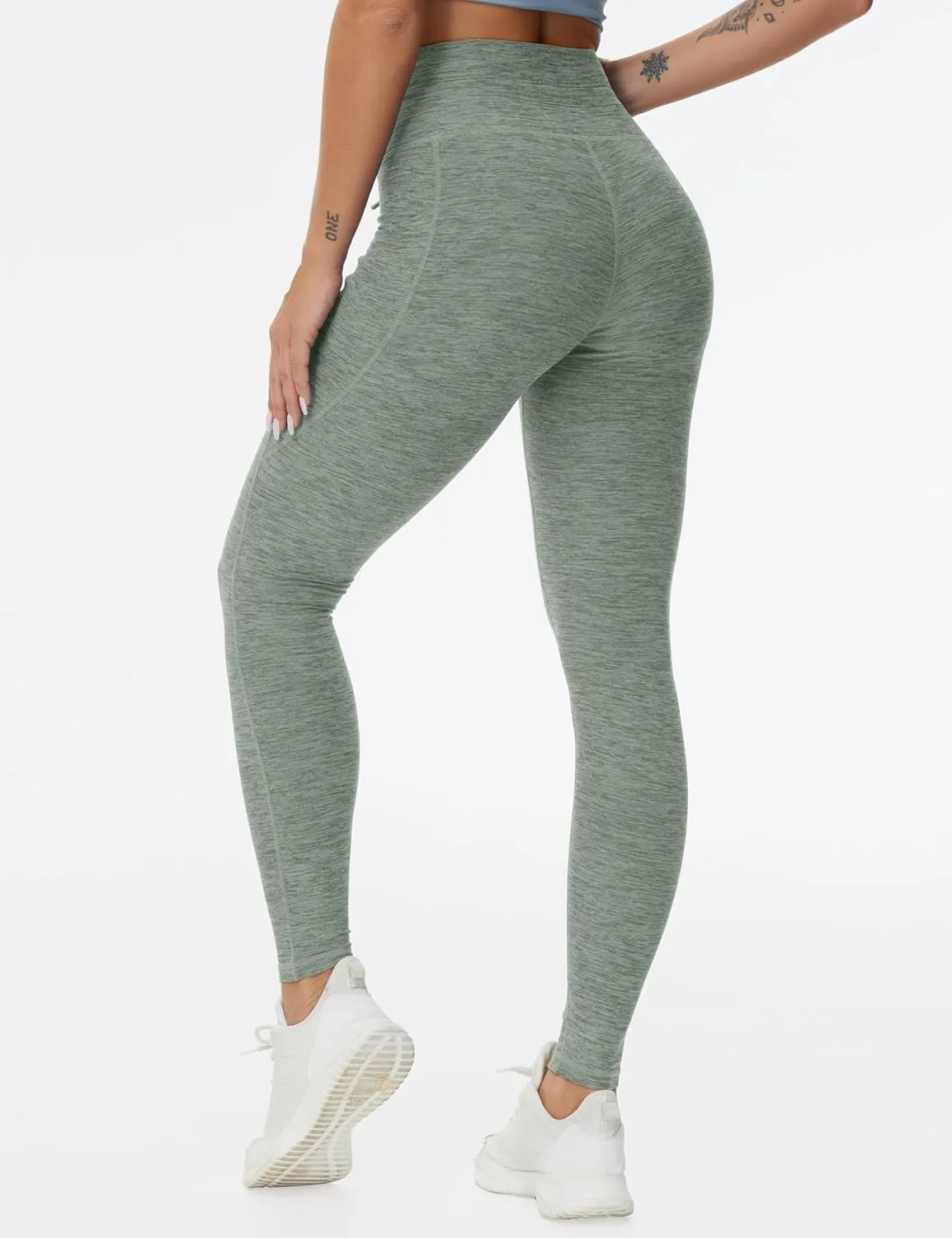 THE GYM PEOPLE Women's High Waist Drawstring Stretchy Workout Leggings Ultra Soft Tummy Control Yoga Pants with Pockets