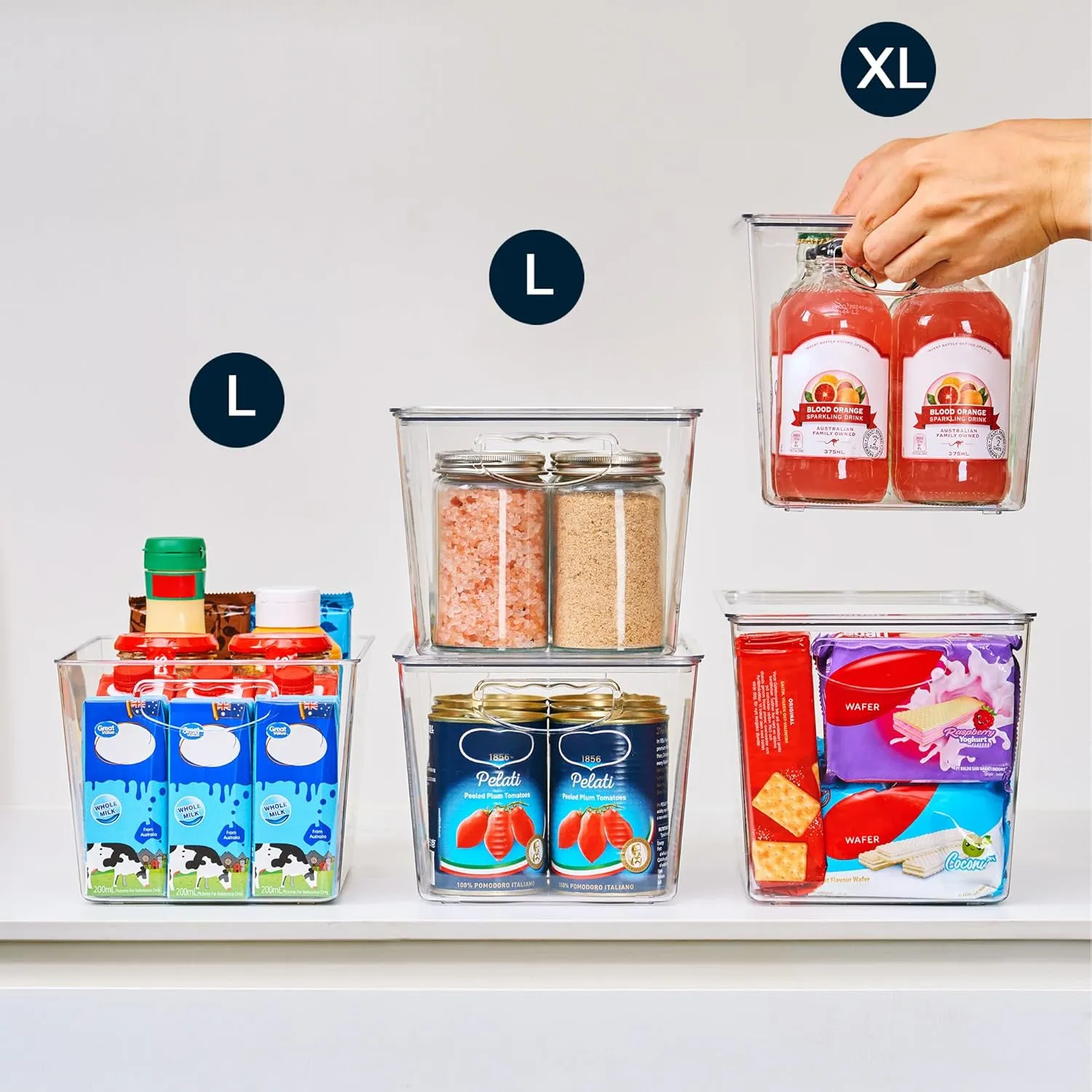 theaoo Clear Storage Bins with Lids Stackable - Large Plastic Containers for Pantry Organization and Storage - Perfect for kitchen,Fridge,Laundry Room,Bathroom,Garage,Closet,Cabinet Organizer - 8 Pack