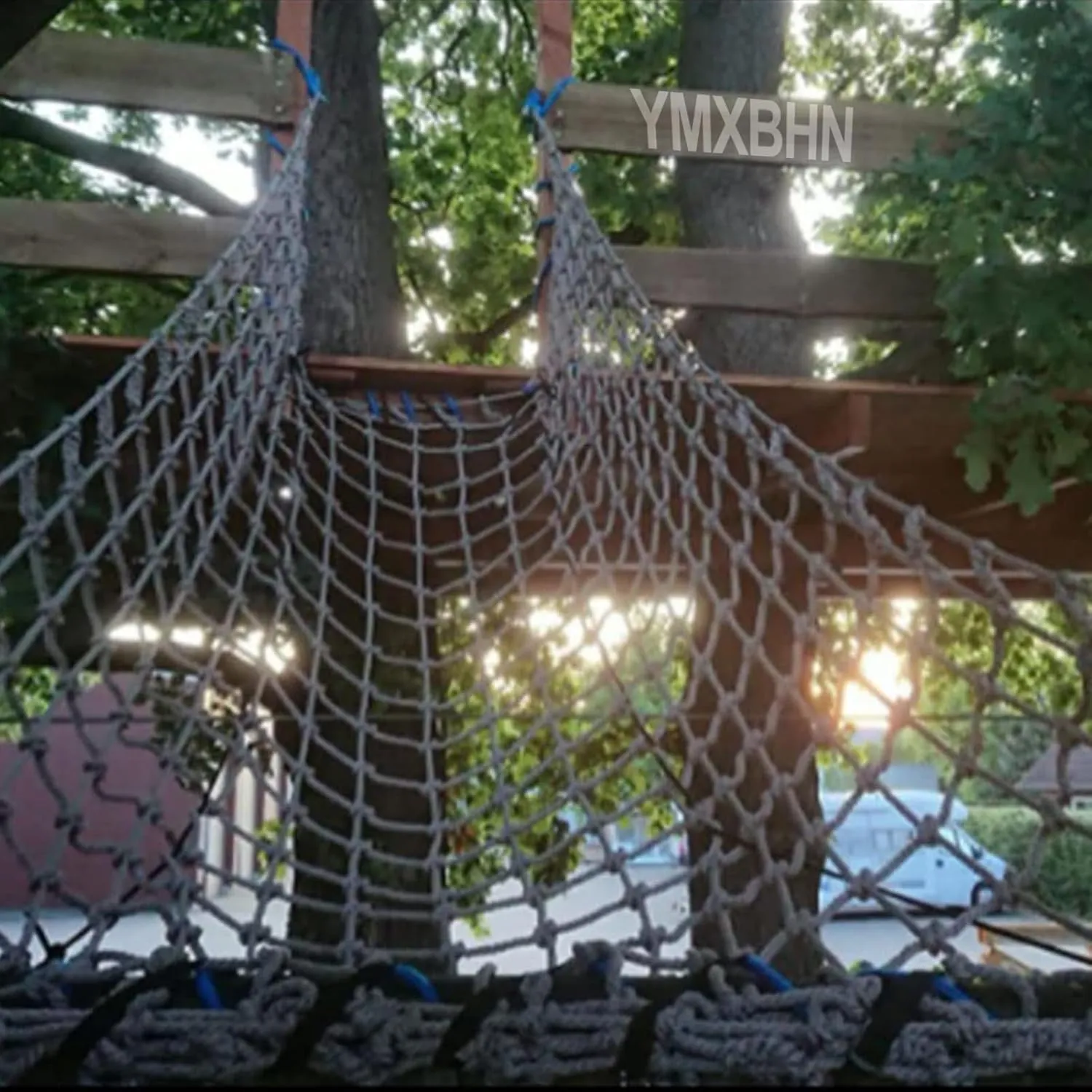 Thick 0.47" Playground Net Heavy Duty Climbing Rope Safety Net Treehouse Netting Cargo Rope Ladder Truck Trailer Fence Netting,6.6FTx9.8FT