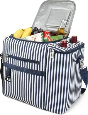 Tirrinia 20L Insulated Cooler Bag - Leakproof Outdoor Grocery Cooling Carrier, Large Travel & to-Go Food Containers, Wine Tote for Picnics, Camping, Parties