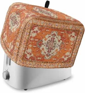 Toaster Cover 2 Slice Boho Bohemia Bread Toaster Oven Cover with Pockets Tribal Vintage Rustic Burnt Orange Bakeware Protector Kitchen Appliance Dust Covers Fingerprint Protection for Women Gift