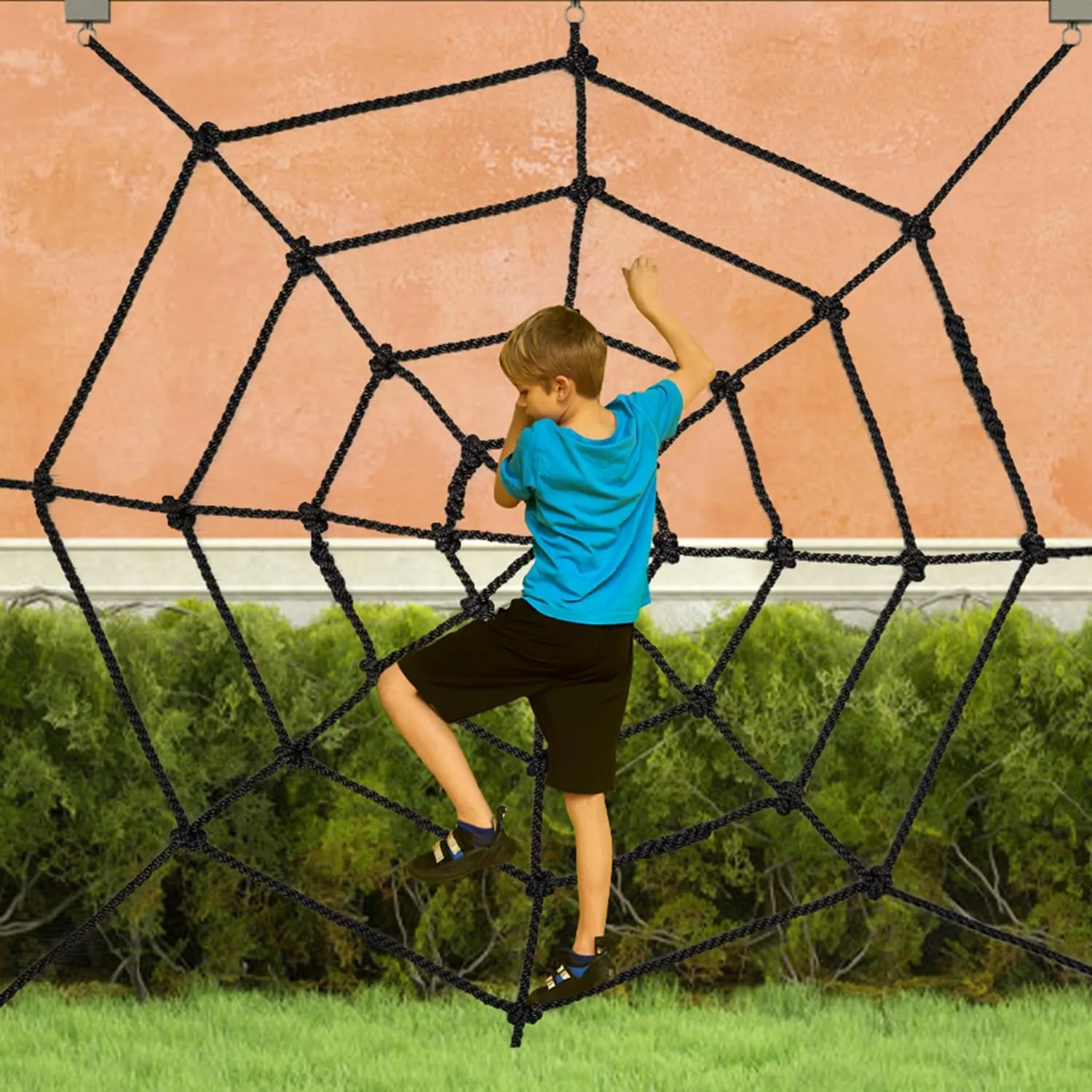 Tongmo Climbing Cargo Net, 5×5ft Spider Climbing Net for Kids, for Playground,Tree House, Backyard, Decoration, Indoor & Outdoor