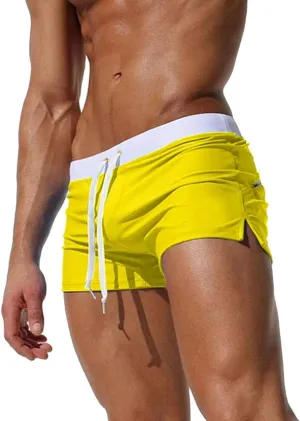 TONLEN Mens Swimwear Short Swim Trunks with Zipper Pocket