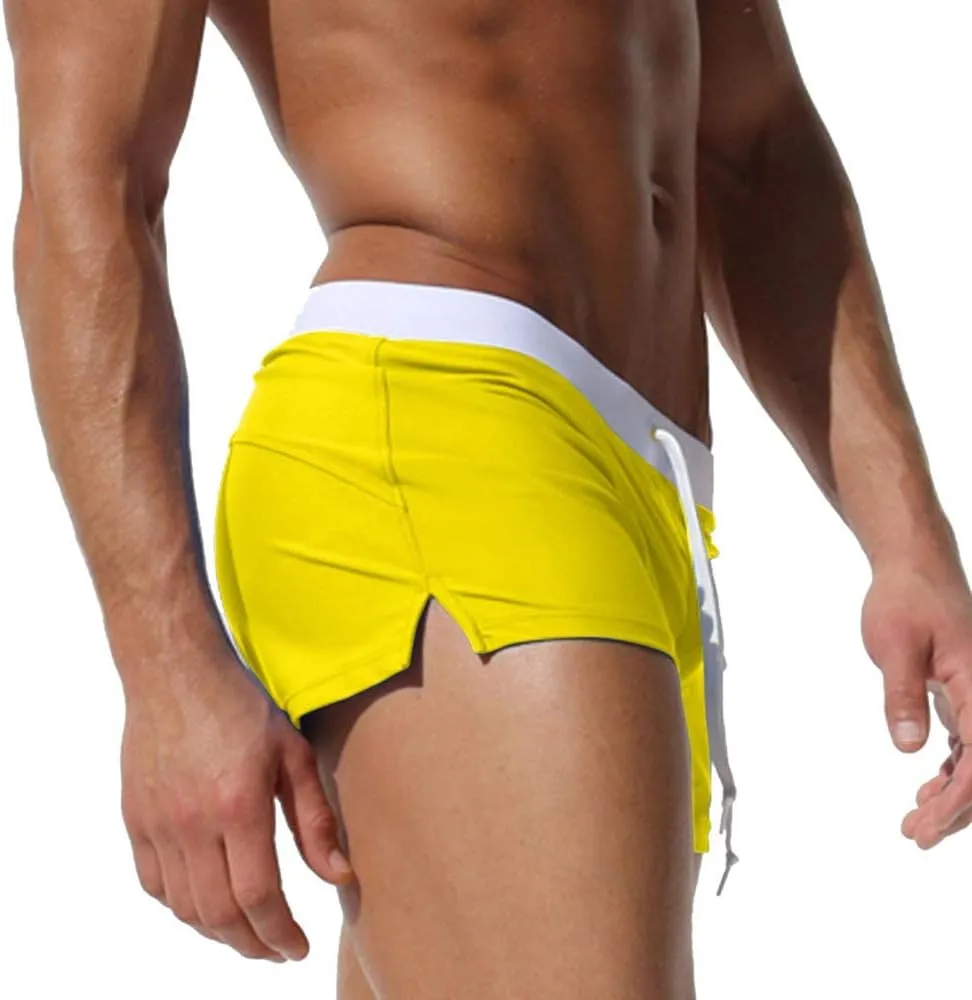 TONLEN Mens Swimwear Short Swim Trunks with Zipper Pocket