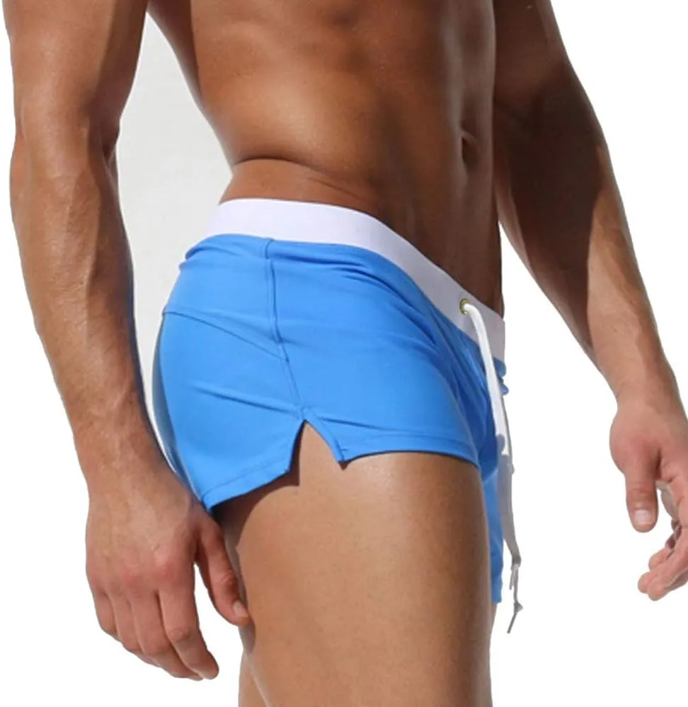 TONLEN Mens Swimwear Short Swim Trunks with Zipper Pocket