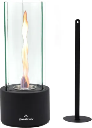 Tornado Tabletop Fire Pit, Tabletop fire Pit, Fireplace for Indoor and Outdoor Use Premium Ethanol Fire Pit with Clear Glass, 60  Min Burn, Perfect for Gatherings, Home Decoration, Gift