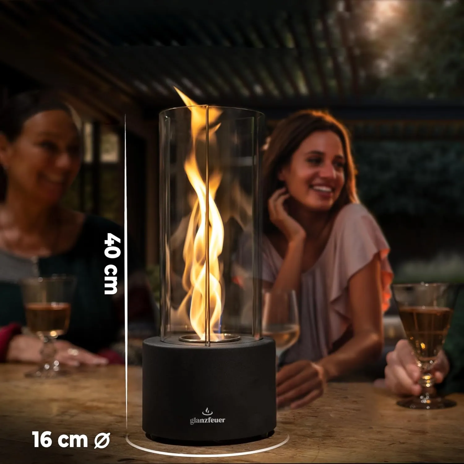 Tornado Tabletop Fire Pit, Tabletop fire Pit, Fireplace for Indoor and Outdoor Use Premium Ethanol Fire Pit with Clear Glass, 60  Min Burn, Perfect for Gatherings, Home Decoration, Gift
