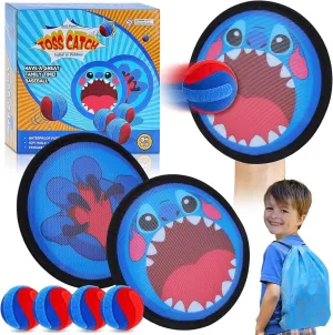 Toss and Catch Ball Game Set Outdoor Toys,Beach Pool Yard Party Family Games for Kids,Toddler Sticky Baseball Glove Catch for 3 4 5 6 7 8 Boys Girls