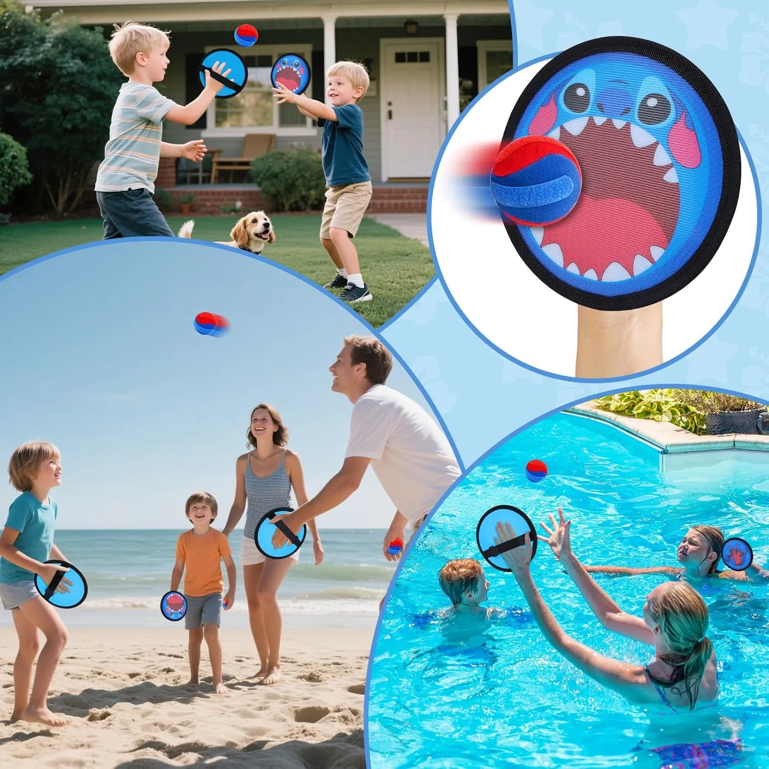 Toss and Catch Ball Game Set Outdoor Toys,Beach Pool Yard Party Family Games for Kids,Toddler Sticky Baseball Glove Catch for 3 4 5 6 7 8 Boys Girls