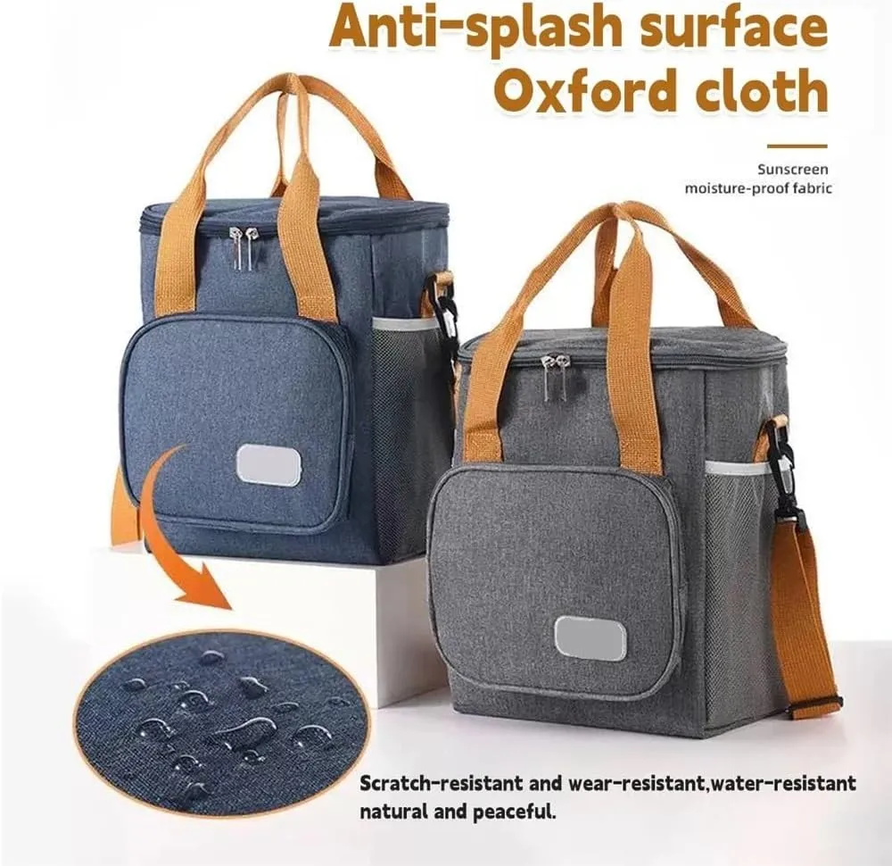 Tote Lunch Bag Portable Lunch Bag Multifunctional Tote Lunch Bag Lunch Bag Easy to Clean Suitable for Work Student Outdoor and So On(Gray)