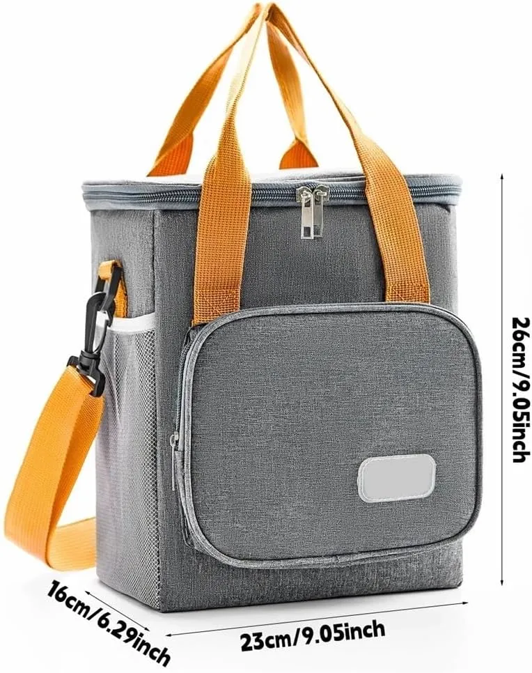 Tote Lunch Bag Portable Lunch Bag Multifunctional Tote Lunch Bag Lunch Bag Easy to Clean Suitable for Work Student Outdoor and So On(Gray)