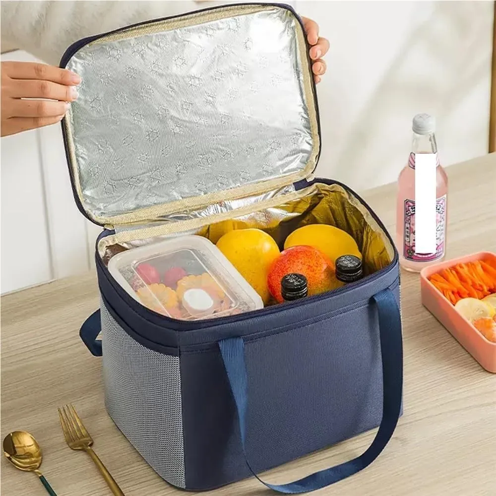Tote Lunch Bag Portable Lunch Bag Multifunctional Tote Lunch Bag Lunch Bag Easy to Clean Suitable for Work Student Outdoor and So On(Navy)