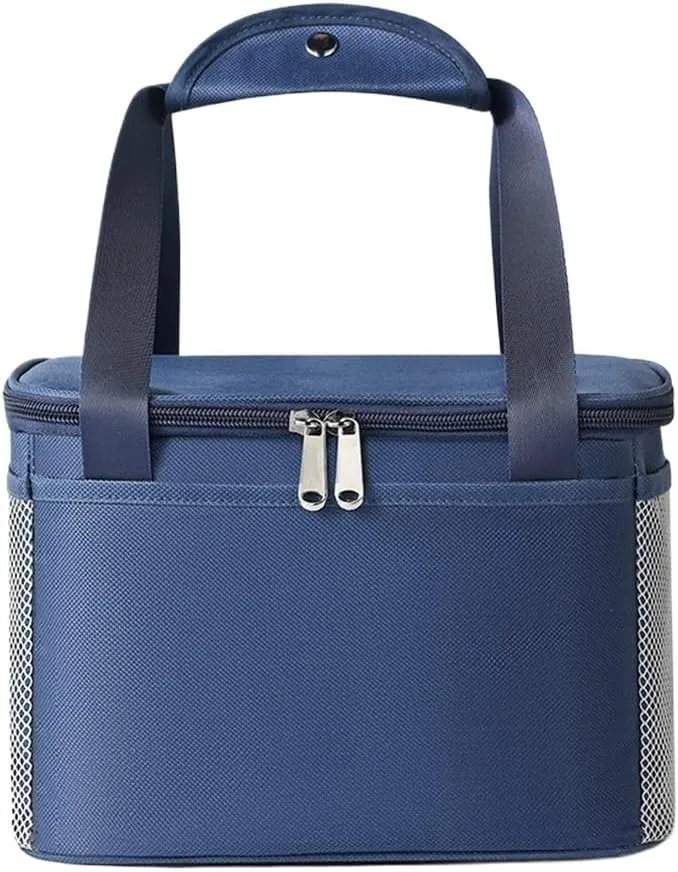 Tote Lunch Bag Portable Lunch Bag Multifunctional Tote Lunch Bag Lunch Bag Easy to Clean Suitable for Work Student Outdoor and So On(Navy)