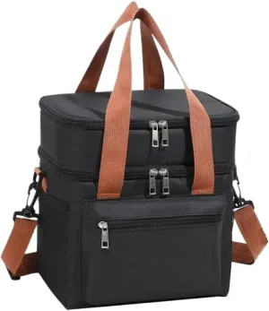 Tote Lunch Bag Portable Lunch Bag Multifunctional Tote Lunch Bag Lunch Bag Easy to Clean Suitable for Work Student Outdoor Camping and So On(Black)