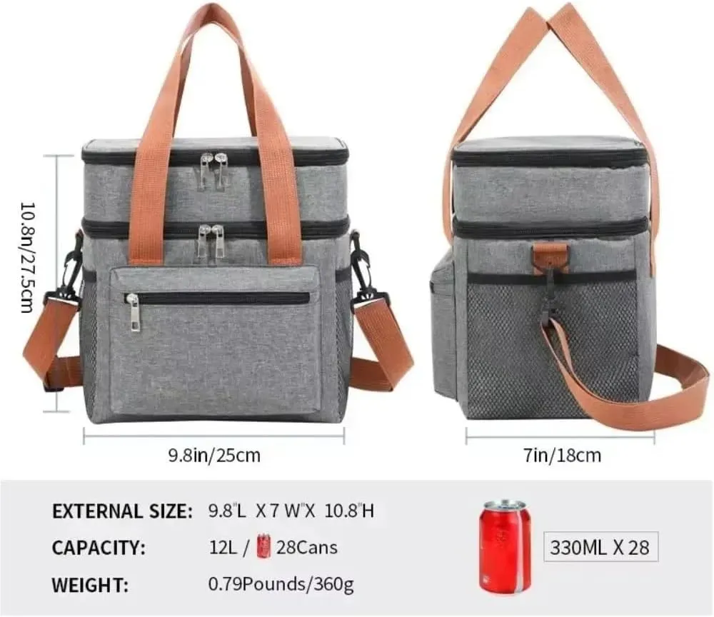Tote Lunch Bag Portable Lunch Bag Multifunctional Tote Lunch Bag Lunch Bag Easy to Clean Suitable for Work Student Outdoor Camping and So On(Black)