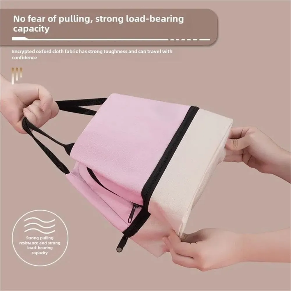 Tote Lunch Bag Portable Lunch Bag Multifunctional Tote Lunch Bag Lunch Bag Easy to Clean Suitable for Work Student Outdoor Camping Office and So On(Pink)