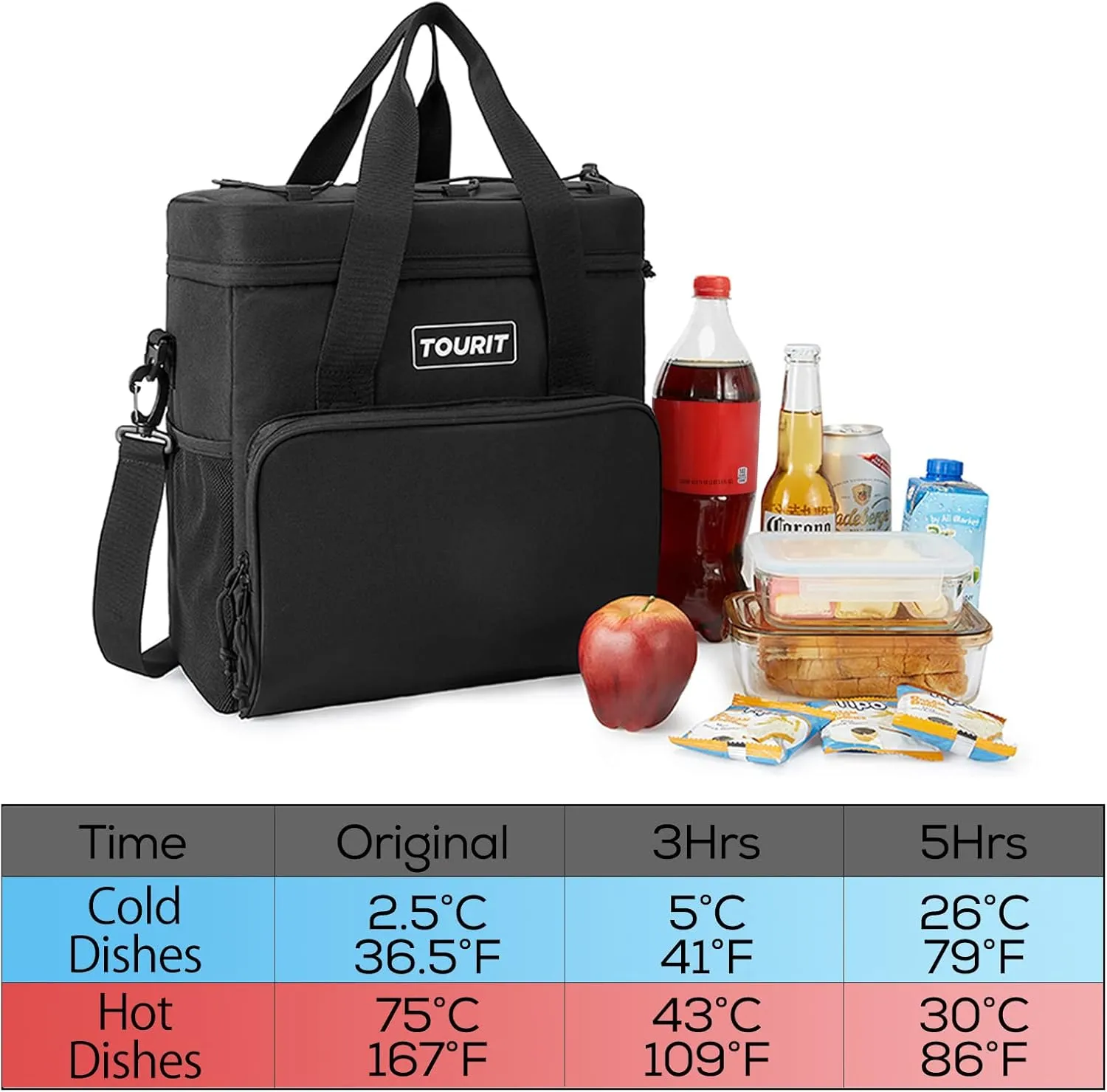 TOURIT Cooler Bag 24/35/46-Can Insulated Soft Cooler Portable Cooler Bag 14.6/24/32L Large Lunch Cooler for Picnic, Beach, Work, Trip
