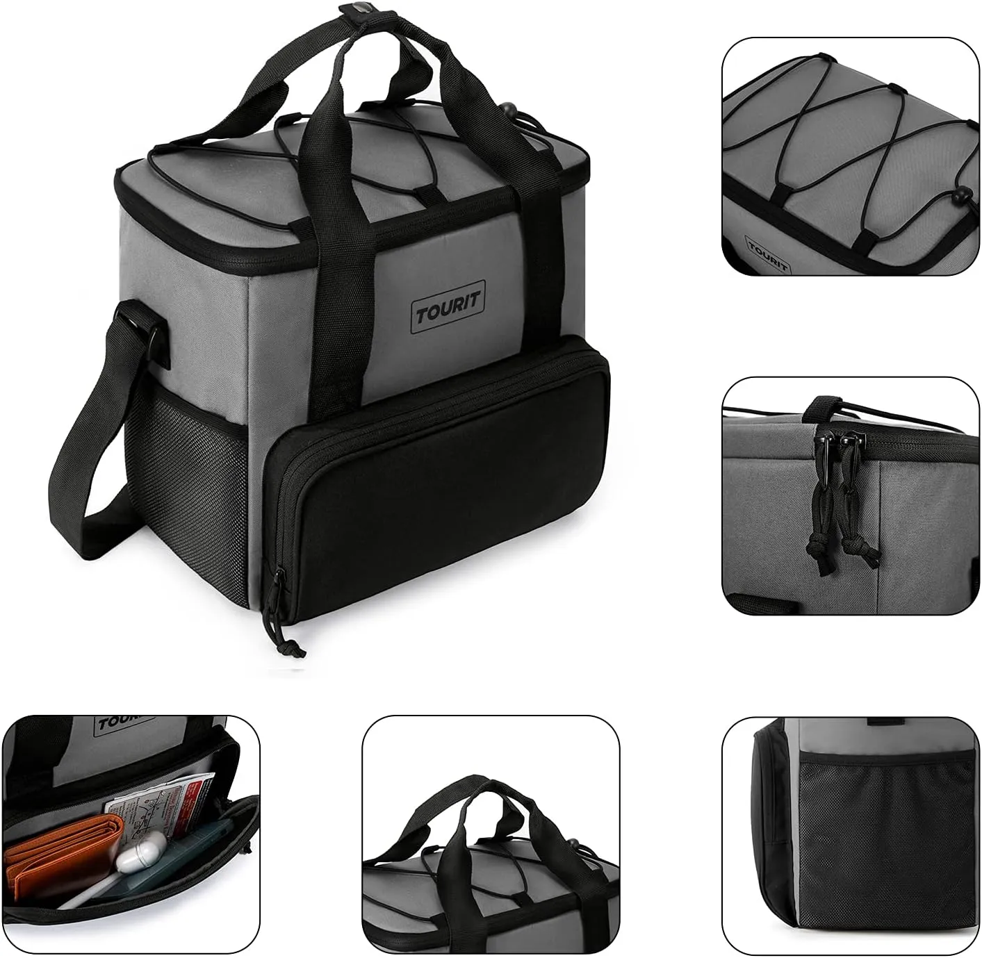 TOURIT Cooler Bag 24/35/46-Can Insulated Soft Cooler Portable Cooler Bag 14.6/24/32L Large Lunch Cooler for Picnic, Beach, Work, Trip