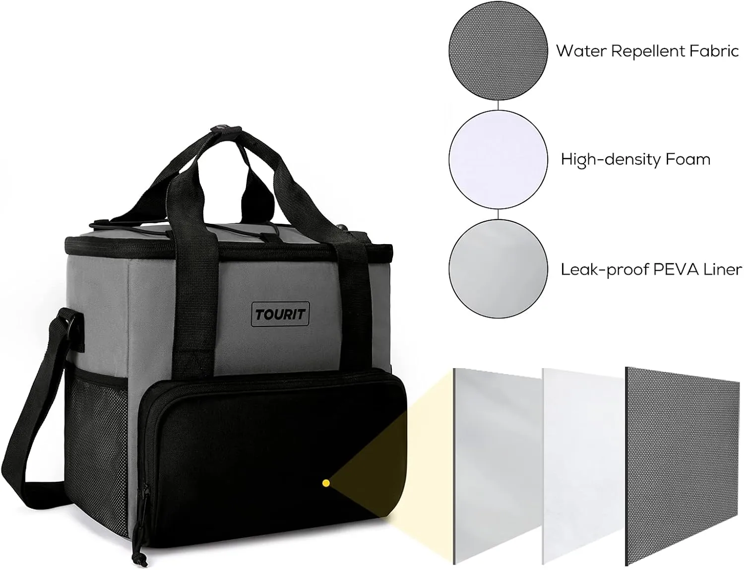 TOURIT Cooler Bag 24/35/46-Can Insulated Soft Cooler Portable Cooler Bag 14.6/24/32L Large Lunch Cooler for Picnic, Beach, Work, Trip