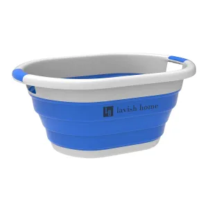 Trademark Home Collection Collapsible Multiuse Wash Basin, Dish Tub, Ice Bucket, Portable Basket with Comfort Handles for Camping, Tailgating, More by Wakeman Outdoors (Blue)