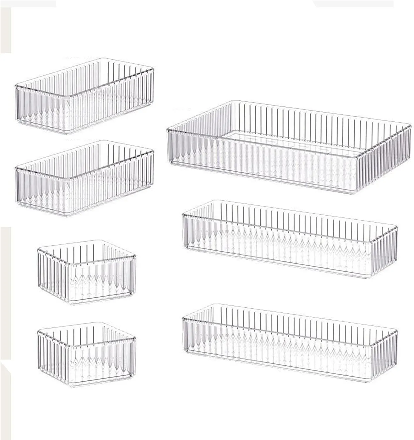 Transparent Cosmetic Storage Organizer for Home and Bathroom, 7 Pieces