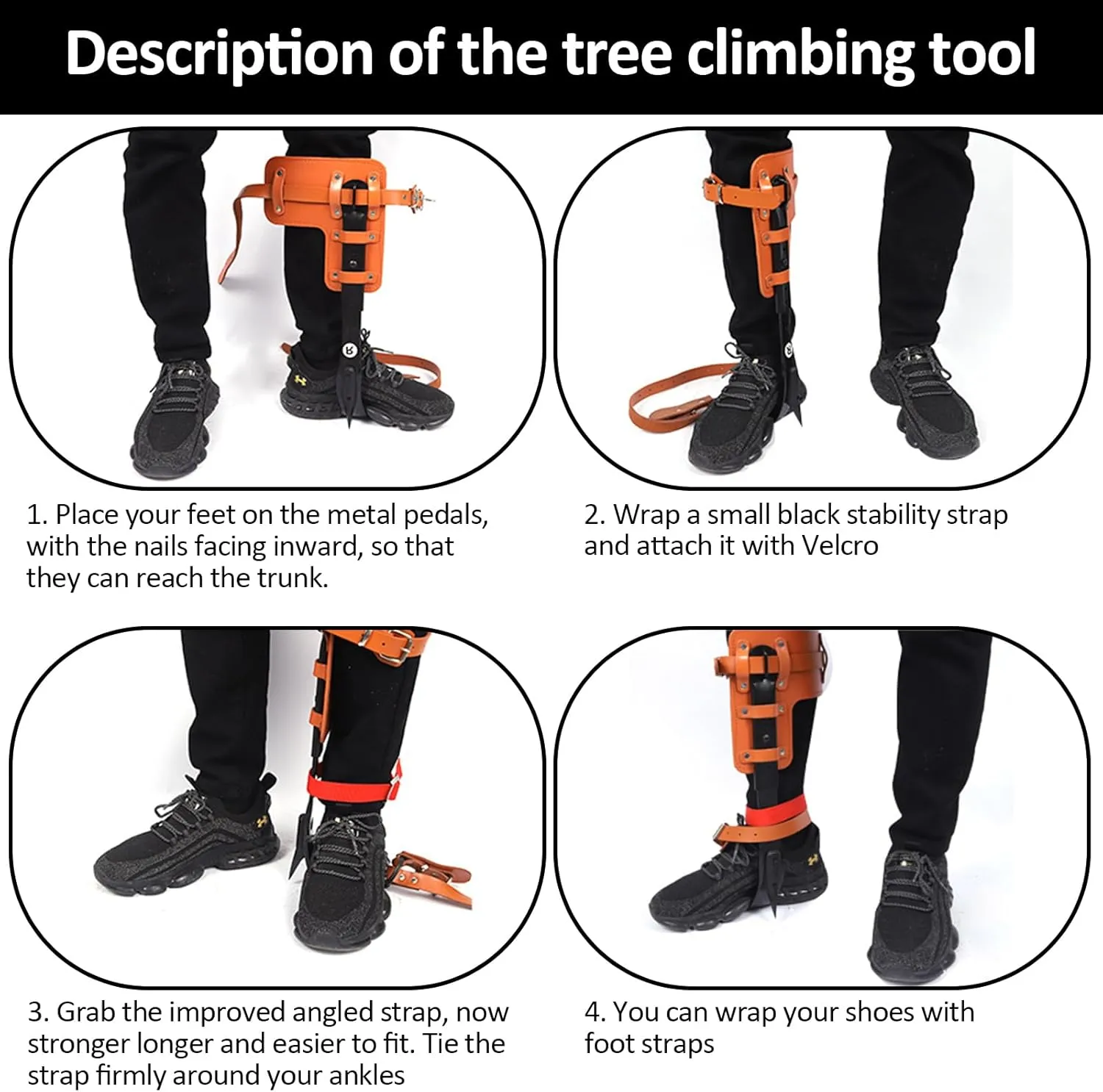 Tree Climbing Spikes,Tree Climbing Gear,Tree Climbing Kit Suitable for Climbing Trees, Picking Fruits,etc