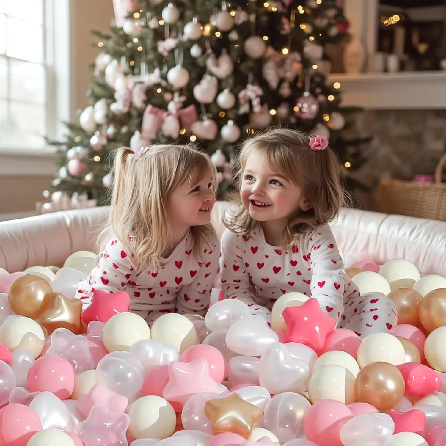 TRENDPLAY Ball Pit Balls Star and Heart Shapes for Toddlers - 50 100 200 500 Count Plastic Balls for Ball Pit Fun and Play