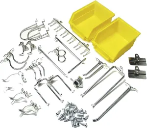Triton Products 76901 DuraHook 26-Piece Zinc Plated Steel Hook and Bin Assortment for DuraBoard 24 Assort Hooks and 2 Bins