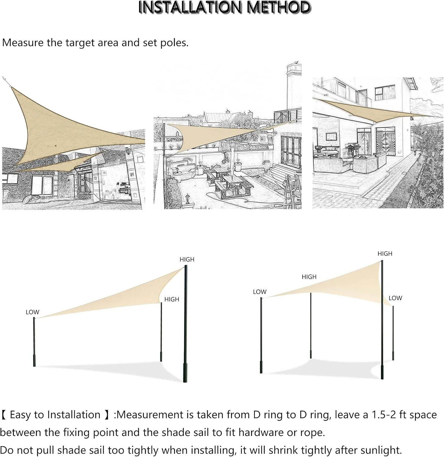 Tronssien Rectangle 10'x13' Sun Shade Sail,95% UV Blockage Canopy Awning for Outdoor Patio and Garden, Yard Activities