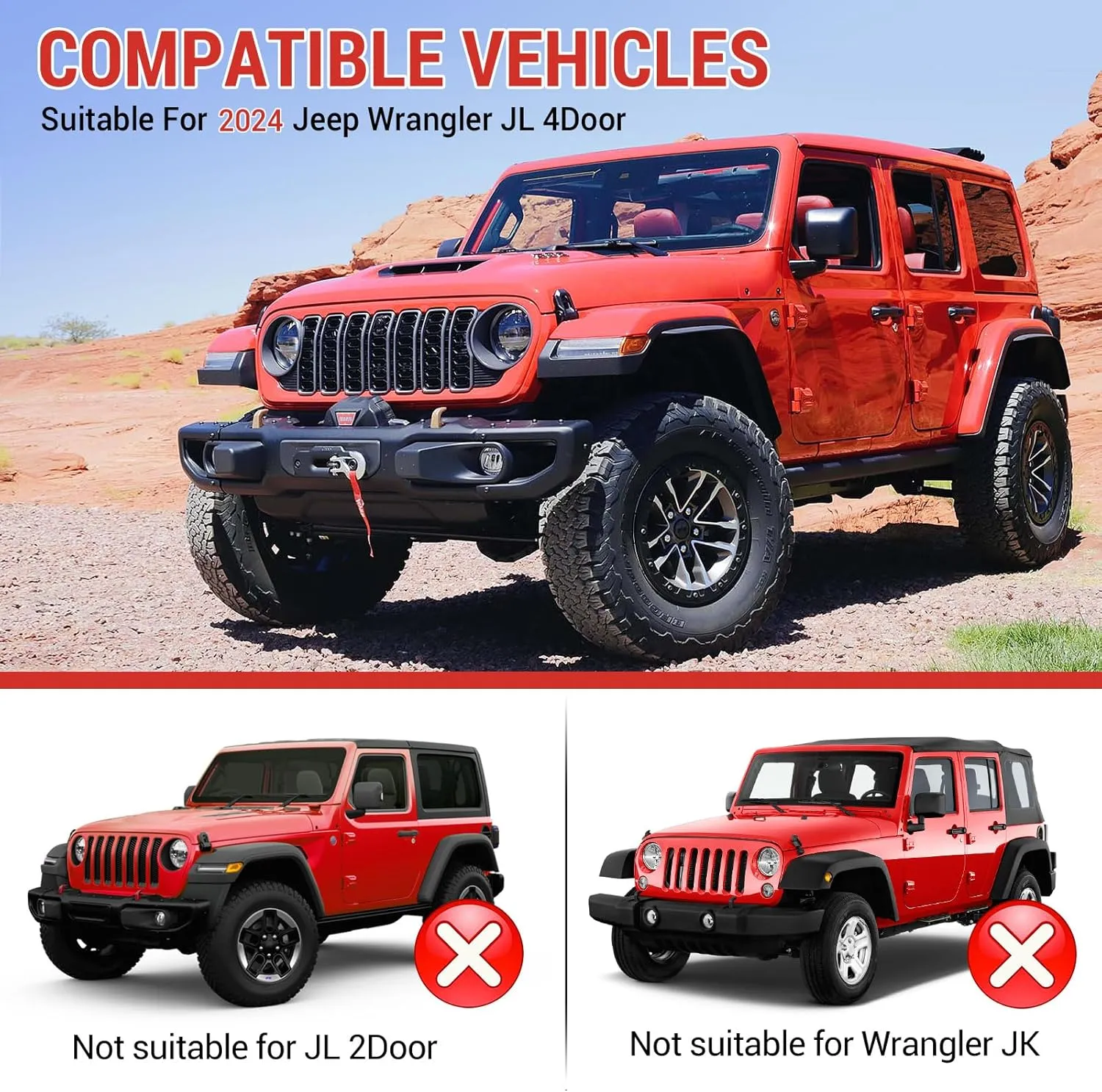 Trunk Side Storage Bin Fit for 2024 Jeep Wrangler JL JLU 4XE, Cargo Organizer Tray Wheel Well Storage Box for 2024 Wrangler JL 4 Door Accessories, 2PCS No Screws(Left Right)