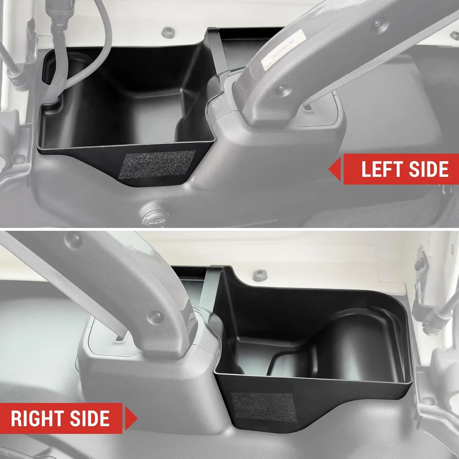 Trunk Side Storage Bin Fit for 2024 Jeep Wrangler JL Unlimited Cargo Organizer Tray Wheel Well Storage Box for Wrangler JL 4 Door Accessories, 2PCS(Left Right, HOOK&LOOP)