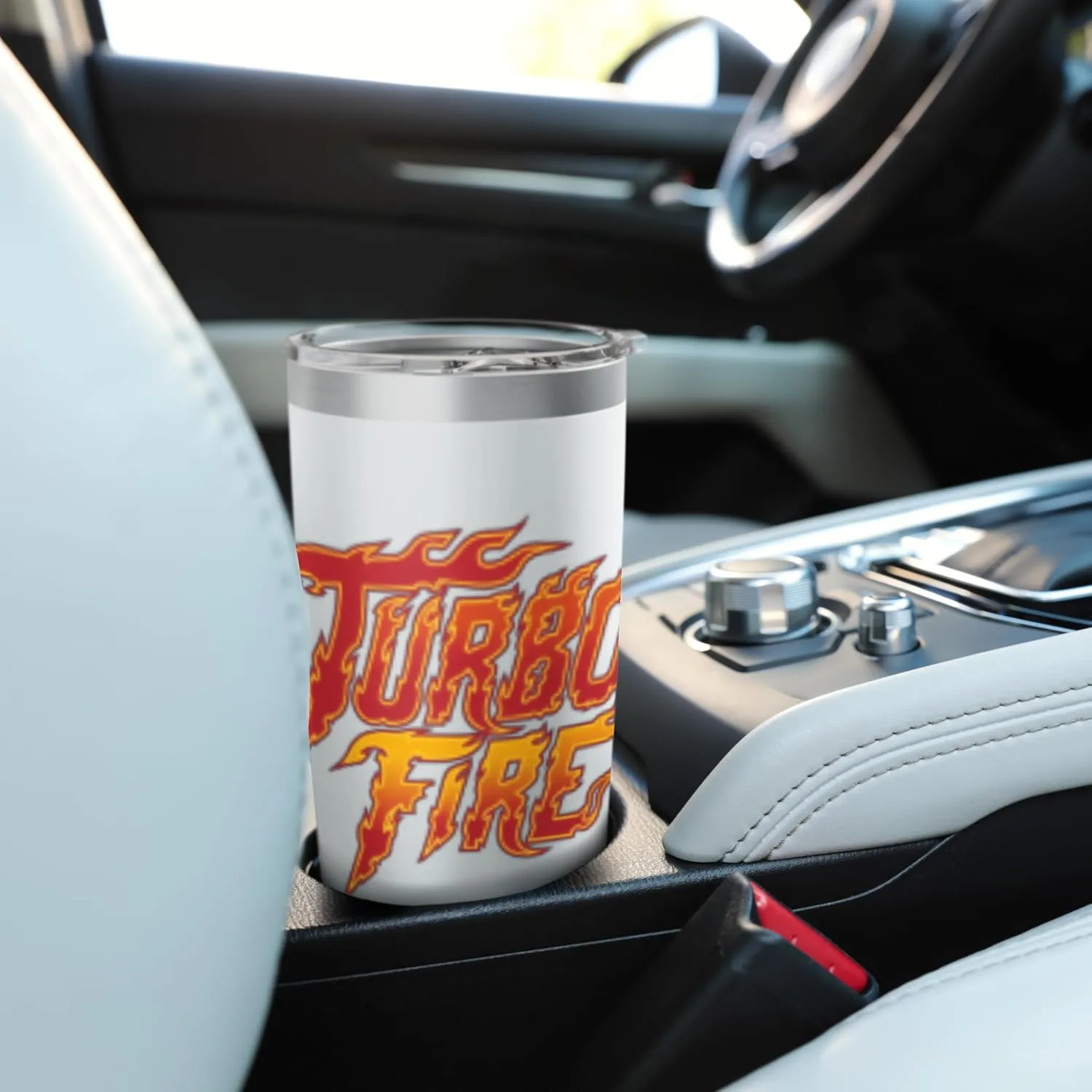 Turbo Fire Flames Inspirational Firefighter Racer Drag Race Stainless Steel Insulated Tumbler