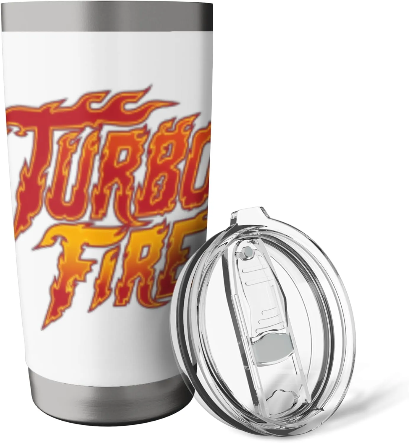 Turbo Fire Flames Inspirational Firefighter Racer Drag Race Stainless Steel Insulated Tumbler