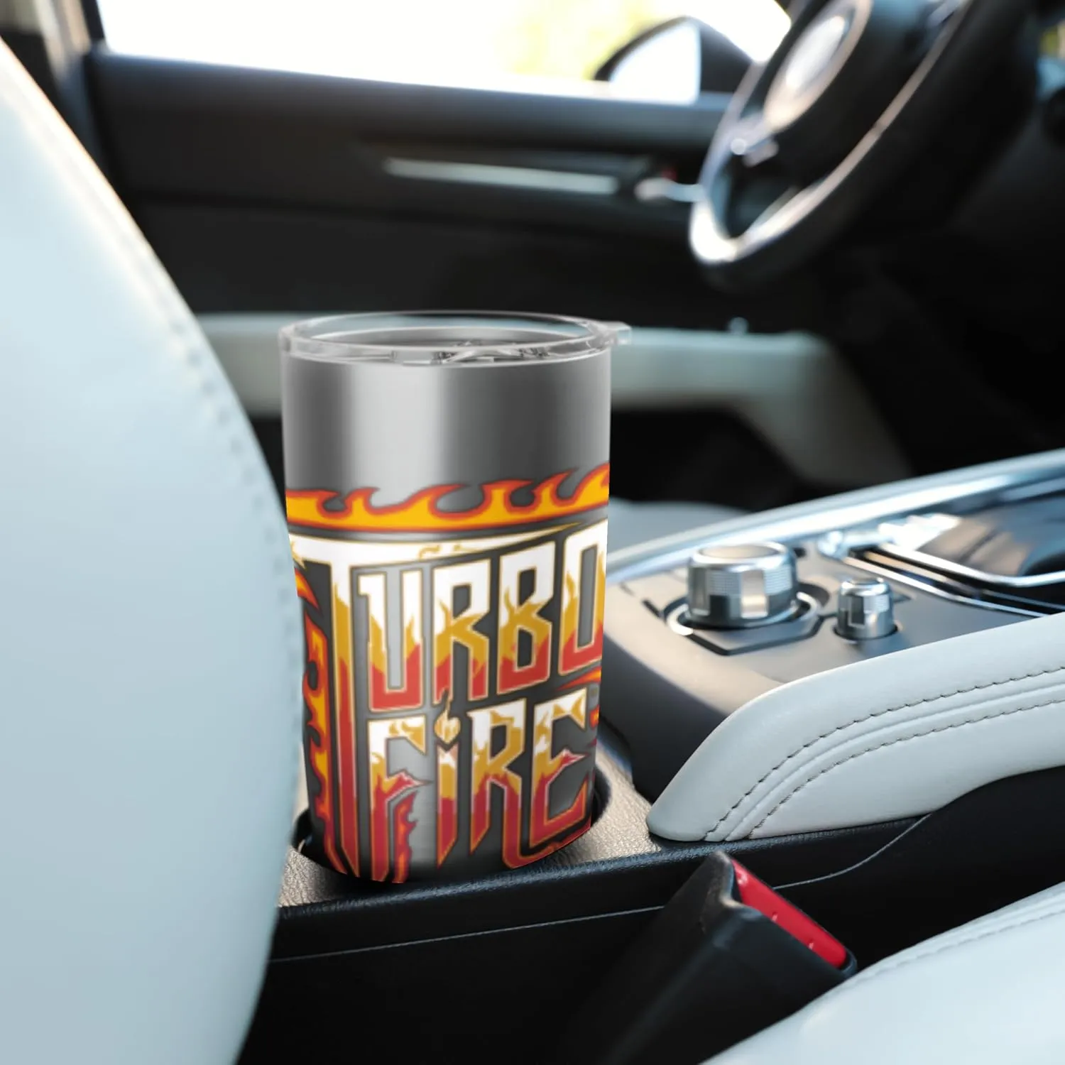 Turbo Fire Motivational Flames Fireman Firefighter Drag Race Stainless Steel Insulated Tumbler
